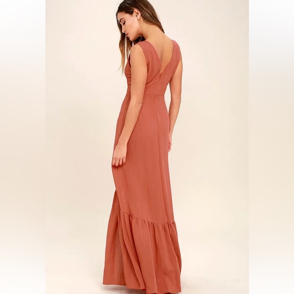 Simpatico Rust Orange Maxi Dress, sz M - Picture 3 of 8